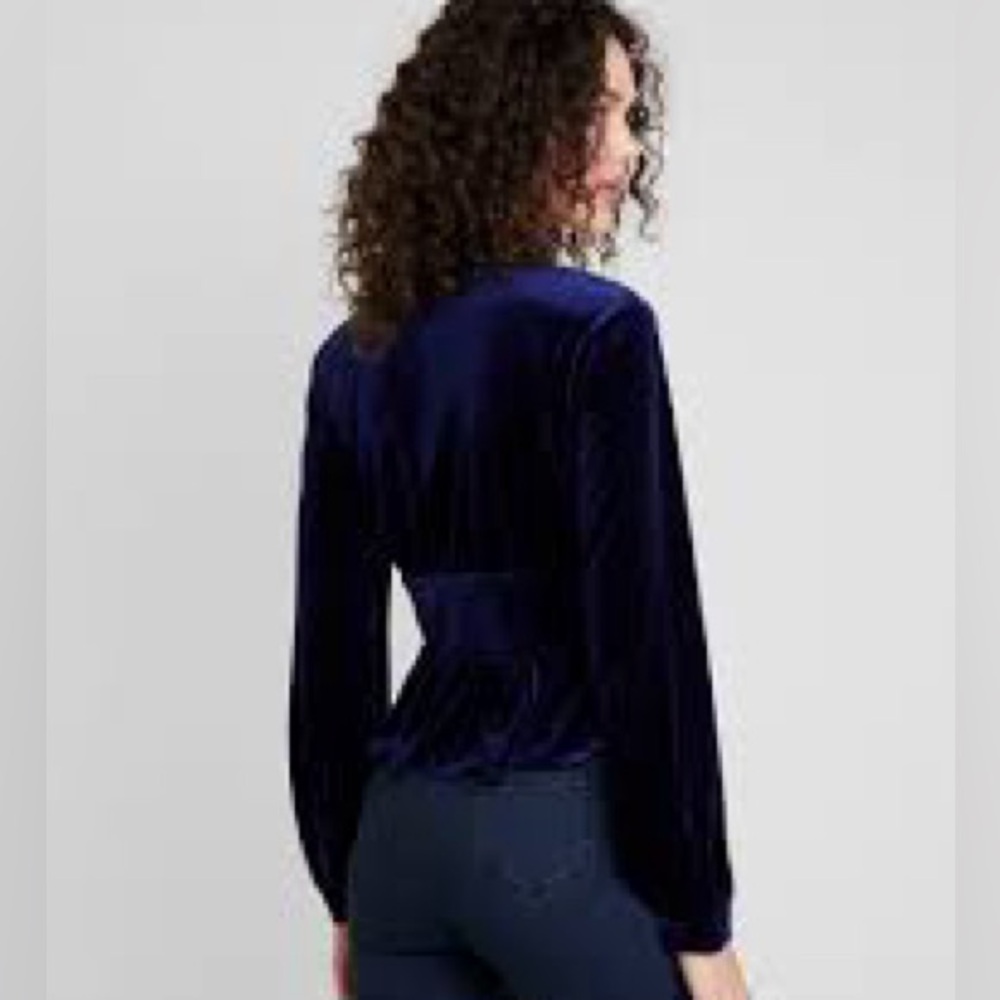 NWOT Missguided Crushed Velvet Corset Top In Dark Blue Women’s Plus Size 14 - Picture 4 of 15
